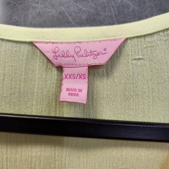 Lilly Pulitzer KathleenYellow Pink  Tunic Women's XXS/XS Tassel Hem Sleeveless T - Picture 4 of 8